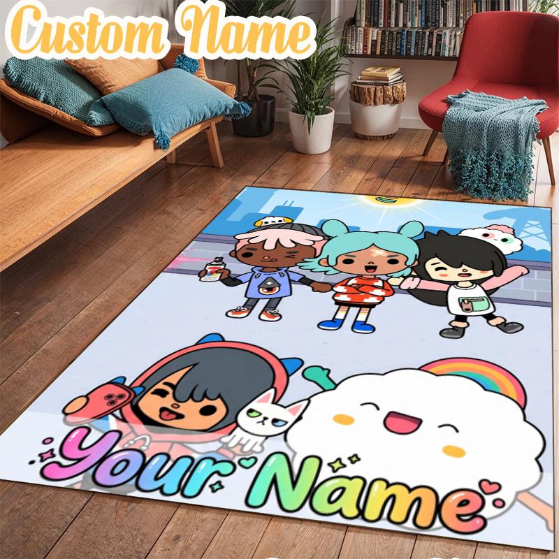 Custom Name Toca Boca Game Rug Office Rug, Indoor Rug, Chair Rug, Living Rooms, Doormat Game Rug Home Decor Birthday Christmas Gifts