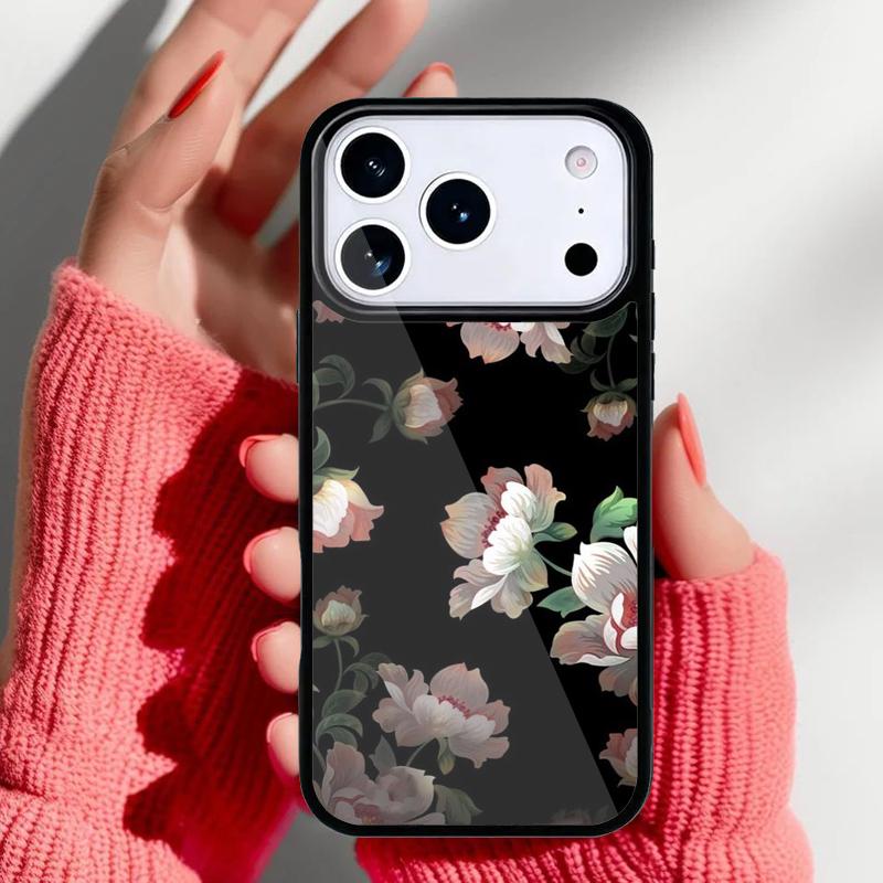 Чехол для телефона "Полуночный цветочный букет" для iPhone 17 Air 16e 15 14 13 Pro Max Задняя крышка для 12 11 Pro Coque