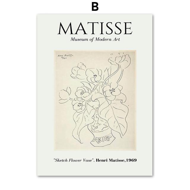 Матисс геометрический лист абстрактная линия лицо настенная живопись холст картины плакаты на скандинавскую тему и принты настенные панно для декора гостиной