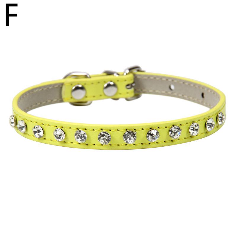 Регулируемый кошачий ошейник для домашних животных, ожерелье со стразами для маленьких щенков, кожаные креативные аксессуары для домашних животных