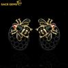 Милые темпераментные женские серьги-гвоздики в виде медоносных пчел для женщин, подарки на свадьбу