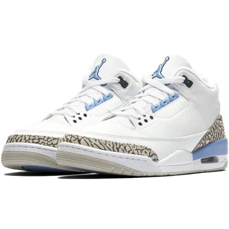 Мужские кроссовки Air Jordan 3 Retro UNC сине-белые Valor-Blue CT8532-104