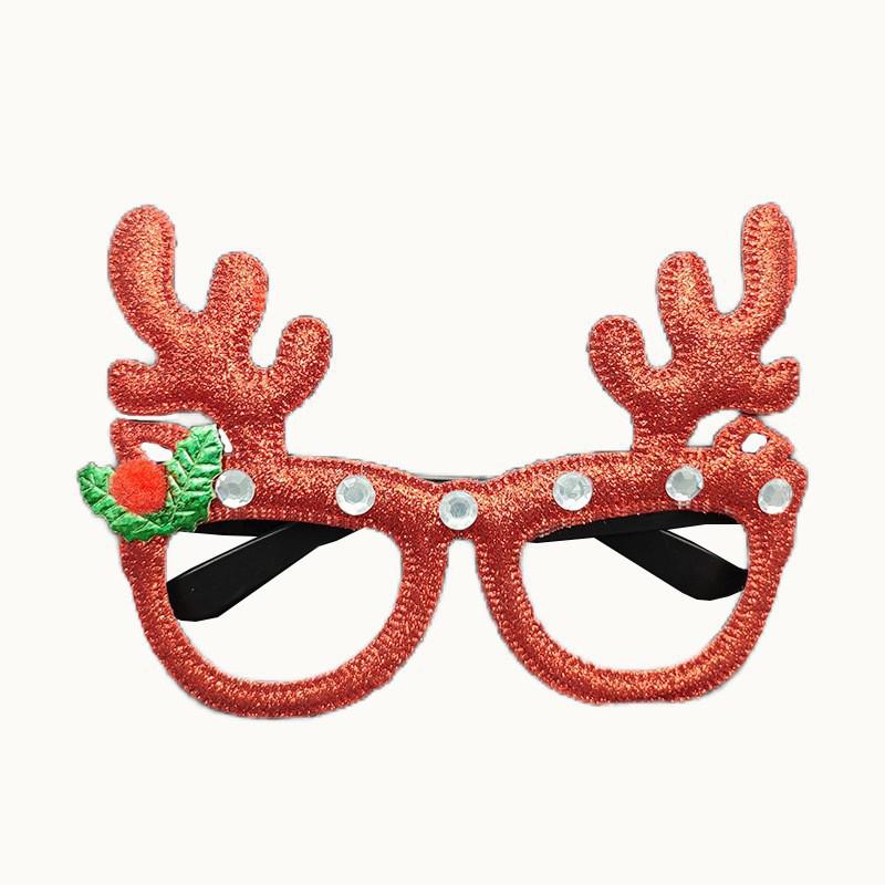 Рождественские мультяшные очки — подарки для взрослых и детей с изображением Санты, снеговика и рогов оленя