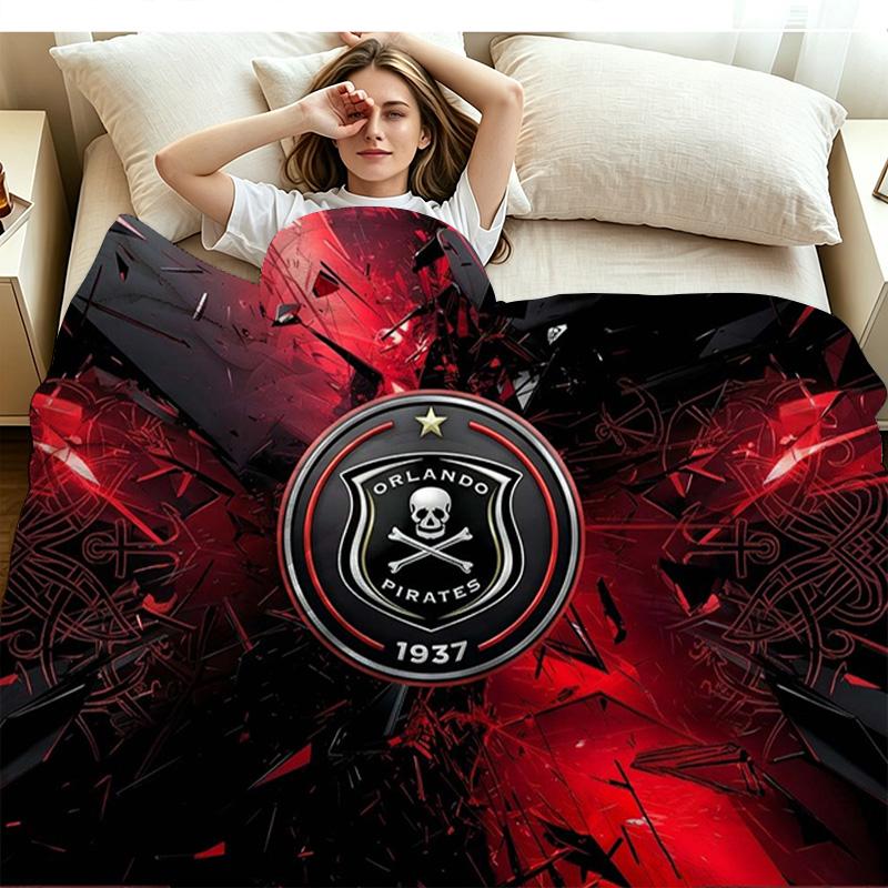 Orlando Pirates Print Flannel Blanket High Quality Warm Comfortable Cover for All Seasons Perfect for Gifts Home Decor