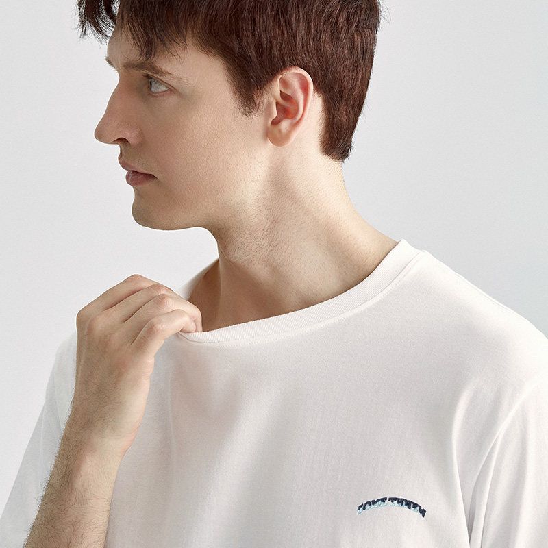 Thousand Paper Cranes Men's Short-Sleeved T-Shirt, Men's Summer Pure Cotton 2024 New Trendy Three-Dimensional Letter Print Top 21966