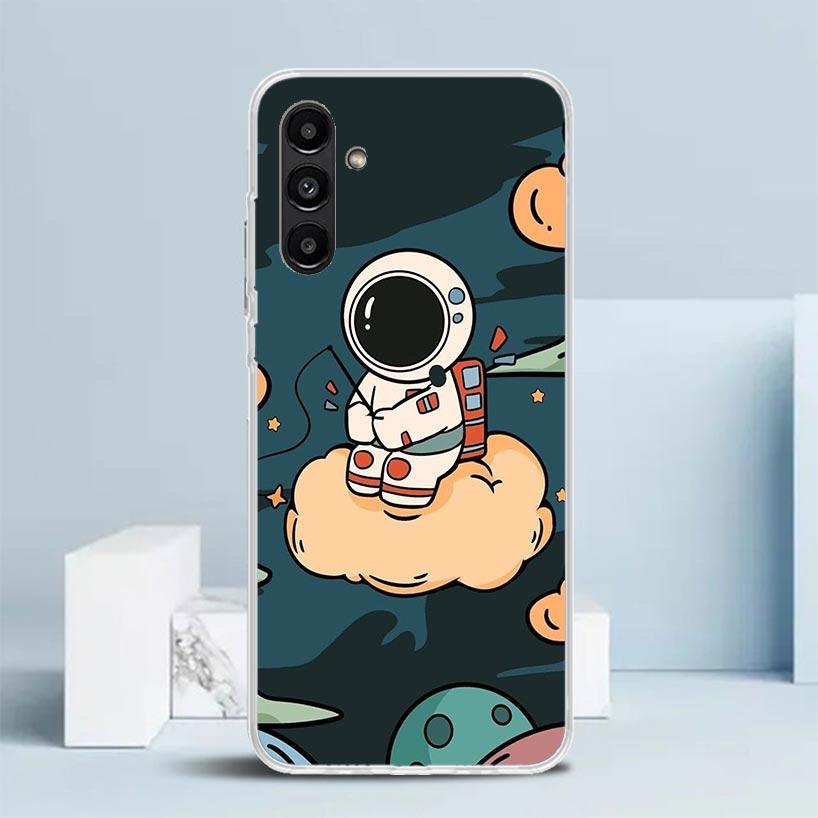 Cartoon Planet Astronaut Star Rocket Phone Case For Samsung Galaxy A17 A37 A57 A16 A15 A14 A13 A56 A55 A54 A53 A36 A35 A34 A33 A