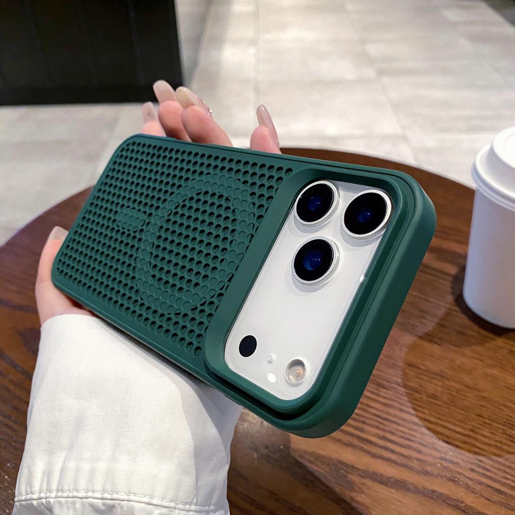 Полый сетчатый охлаждающий чехол Magsafe для телефона iPhone 17 Air 16 15 14 13 12 11 Plus Pro Max, дышащий магнитный чехол-соты