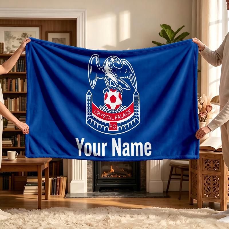 Crystal Palace Fc (1) Personalized Name Blanket Soft Cozy Gift for Sofa Bed Couch Home Decoration