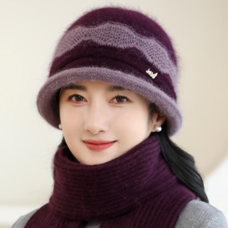 Elegant Winter Beanie for Women , Perfect for Middle-Aged & Elderly, Stretch Fit, Hand Washable,Warm Knit Winter Hat for Women