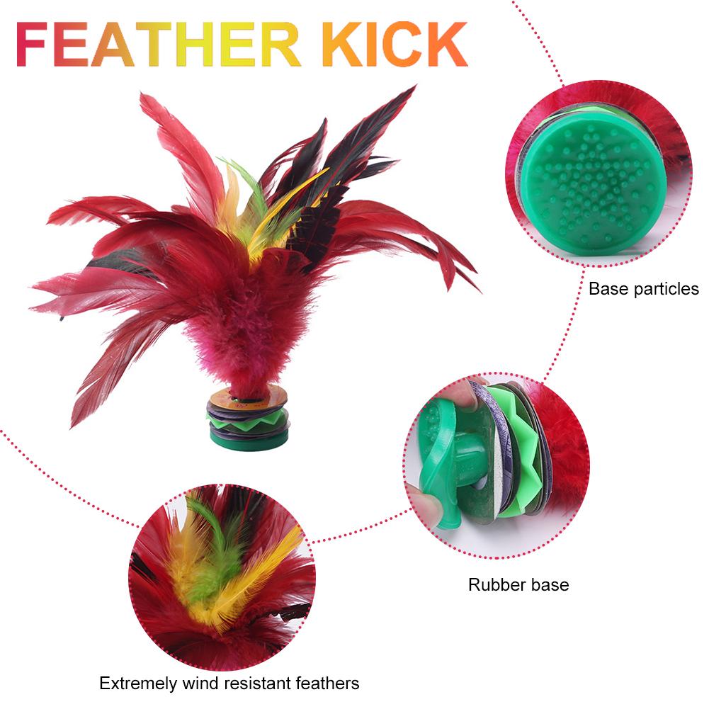 1-20Pcs 20cm Feather Jianzi Wear Resistant Chicken Feather Shuttlecock Portable Foot Kick Handwheel Feather Jianzi Outdoor Toy