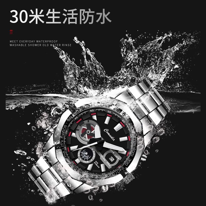Men's Watch Big Dial Calendar Waterproof Luminous Sports Trendy Wristwatch