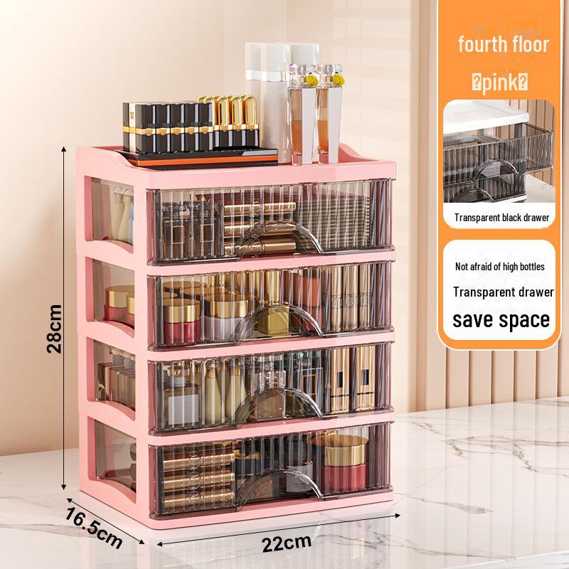 Черная роскошная многослойная коробка для хранения косметики и прозрачный шкаф с ящиками