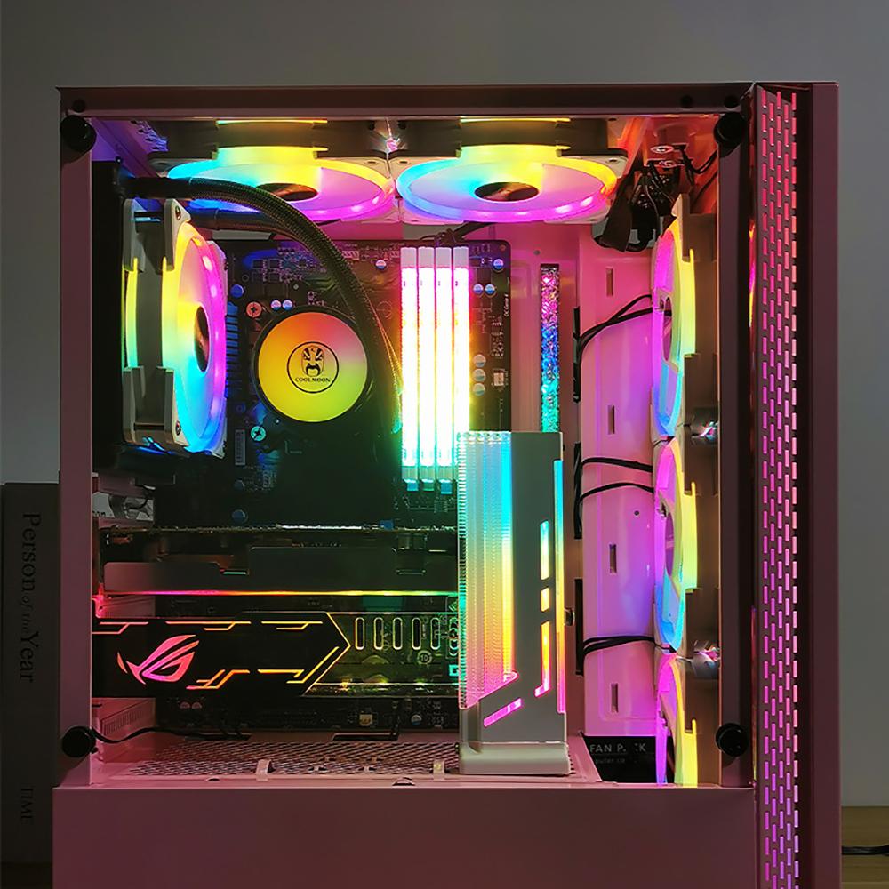 Кронштейн-держатель для видеокарты из алюминиевого сплава 5 В 3-контактный с регулируемой RGB-подсветкой