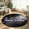 Deep Purple Printed Round Crystal Velvet Rug Soft Non Slip Floor Carpet For Bedroom Holiday Gift