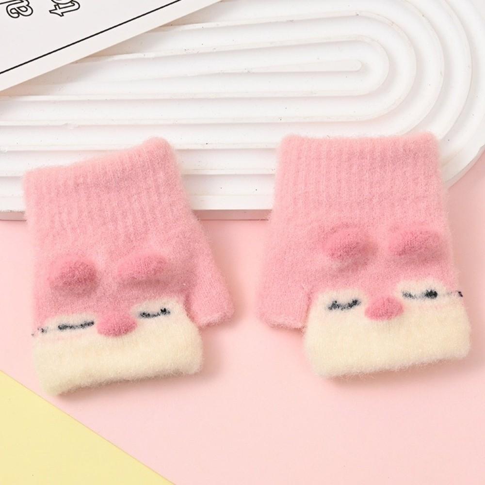 Cute Cartoon Children's Gloves Knitted Warm Gloves New Fingerless Mitten Autumn Winter