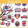 Royal King Charles Iii Crown Party Decorations 8 Paper Cutouts With Twine