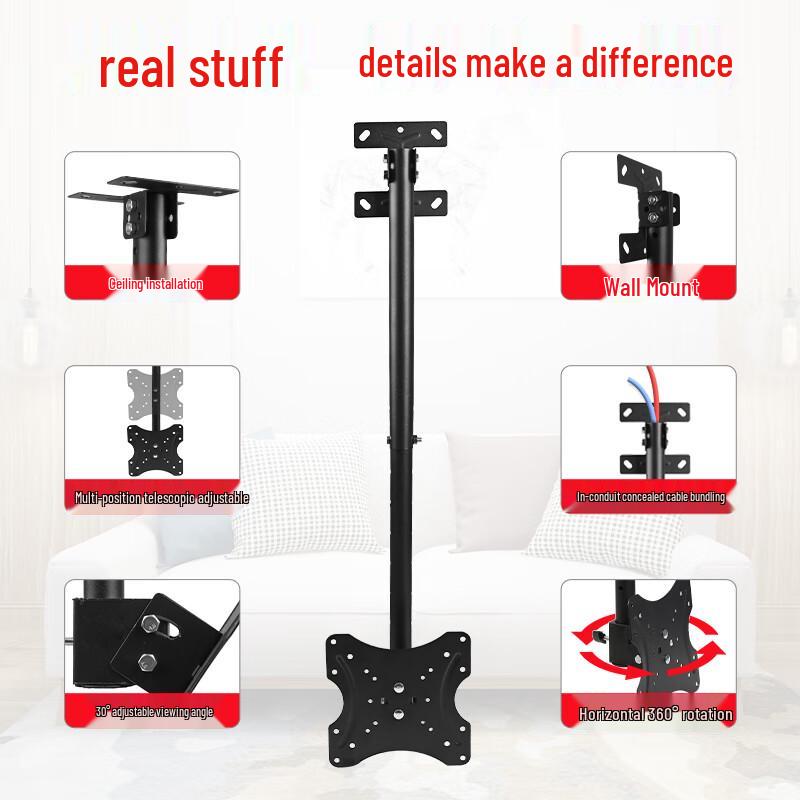 Универсальный телескопический поворотный потолочный кронштейн для телевизора Oushoomai