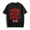 Топ с принтом букв 'Heart Breaker' и глиттером, повседневная футболка, модный топ ко Дню святого Валентина, футболка из чистого хлопка