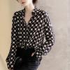 Office Lady Polka Dots Printing Fashion Women Chiffon Shirt Spring Summer Loose Long Sleeves Lapel Female Blouse Clothing 2022