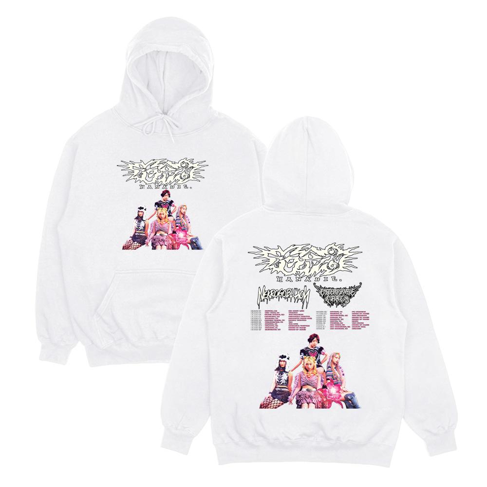 Худи для тура Hanabie.2026, мерч с металлом женской группы Hanabie, уличная одежда для мужчин и женщин, пуловеры в стиле ретро-эстетики, повседневный унисекс-свитшот