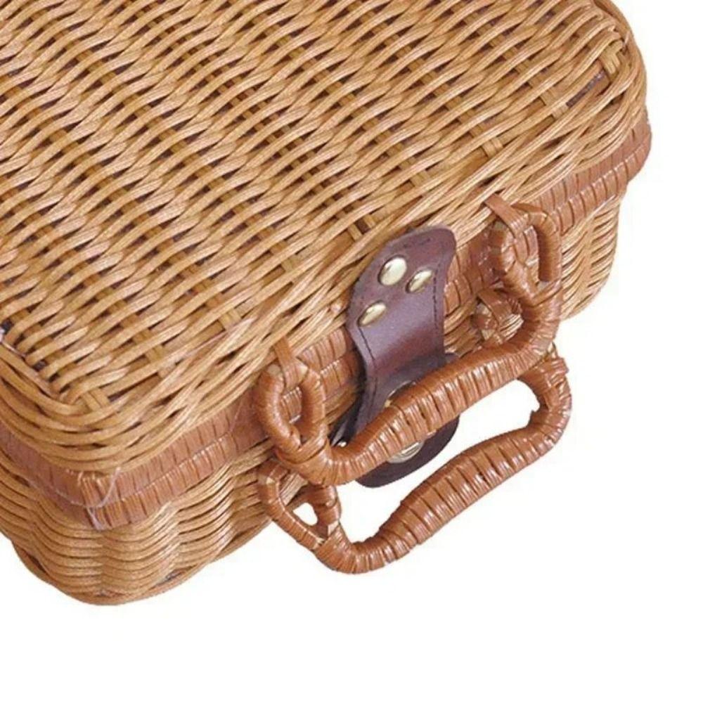 Корзина из соломы и ротанга, ретро-коробка для хранения косметики, новая отделочная коробка из ротанга