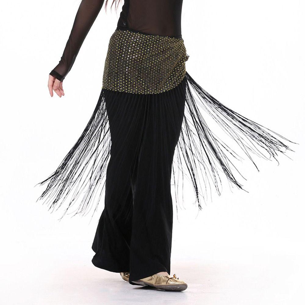Sequins Tassels Belly Dance Belt Shiny Dancer Skirt Fashion Sequins Wrap Belt for Women