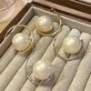 Французские ретро серьги-гвоздики с крупными искусственными жемчужинами, женские преувеличенные серьги, ювелирное изделие, подарок