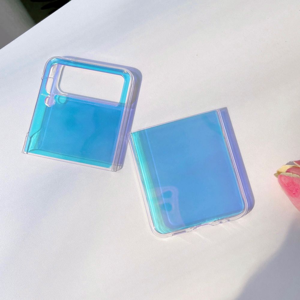 Для Samsung Galaxy Z Flip 4 Чехол Прозрачный Складной Чехол с Лазерным Глушителем для Samsung Z Flip 3 5g Zflip4 Ударопрочная Жесткая Задняя Крышка