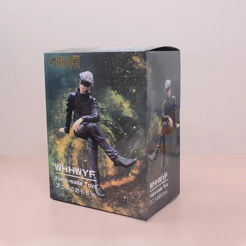 10СМ Годжо Сатору Аниме Магическая битва Итадори Юдзи Сидящая Модель-Стопор для лапши ПВХ Детские Игрушки Статическая Подарочная Кукла