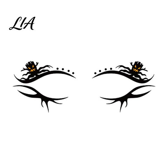 Festival Eye Makeup Halloween Face Temporary Tattoos for Women, Waterproof Pumpkin Spiderweb Party Supplies Art Stickers Masquerade Carnival