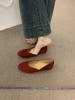 Korean Version of Versatile Shallow Mouth Round Head One-pedal Suede Flat-soled Ladyshoes Women's Gentle Evening Breeze Not Tired Feet Ballet Shoes