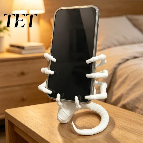 Hands Free Viewing Stand Sci-Fi Horror Theme Phone Holder, 3D Printed Unique Desk Ornament, Functional Art Creative Stable PLA for Home And