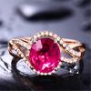 Elegant and Minimalist Socialite 2-carat Tourmaline Red Ring with Multiple Luxurious Diamond Studded Rings 2026