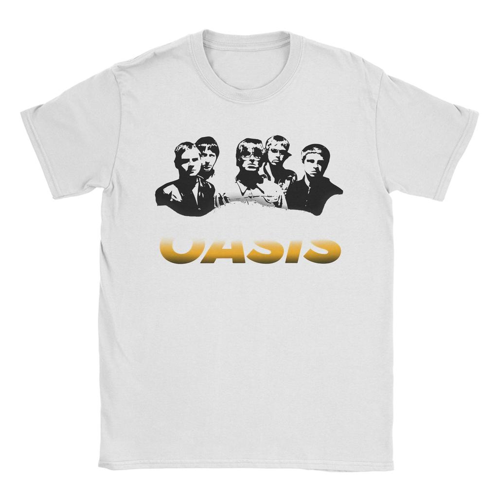 Смешная винтажная футболка с принтом группы O-Oasis для мужчин, 100% хлопок, короткий рукав, круглый вырез, летняя одежда
