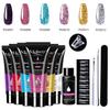7Pcs Nail Extension Gel Kit, Crystal Nail Tools Set, Brush-On Acrylic Nail Extension Kit, Strong & Long-Lasting Nail Art