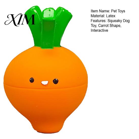 Natural Latex Pet Playthings Carrot Shape Squeaky Dog Toy, Durable Interactive Funny Sounding Toys for Dogs Elastic Chew Toy Small Boredom Relief