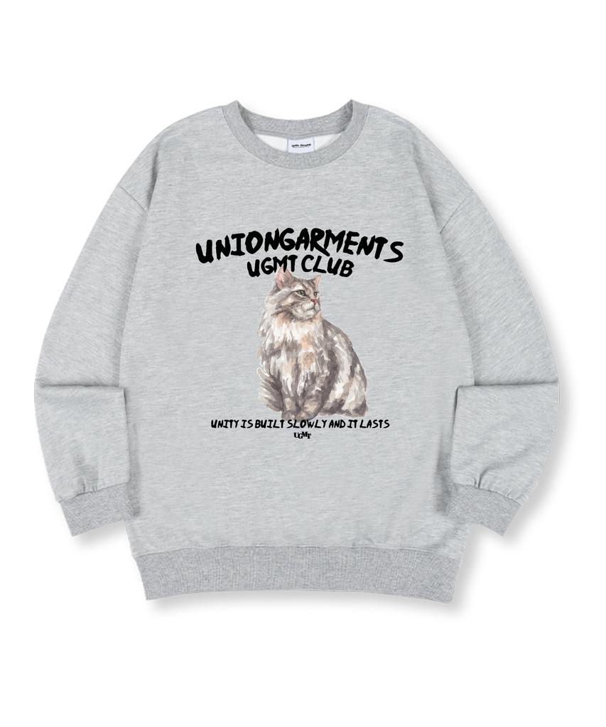 UNION GARMENTS Свитшот оверсайз с рисунком кота, премиальный, двусторонний, 4 цвета