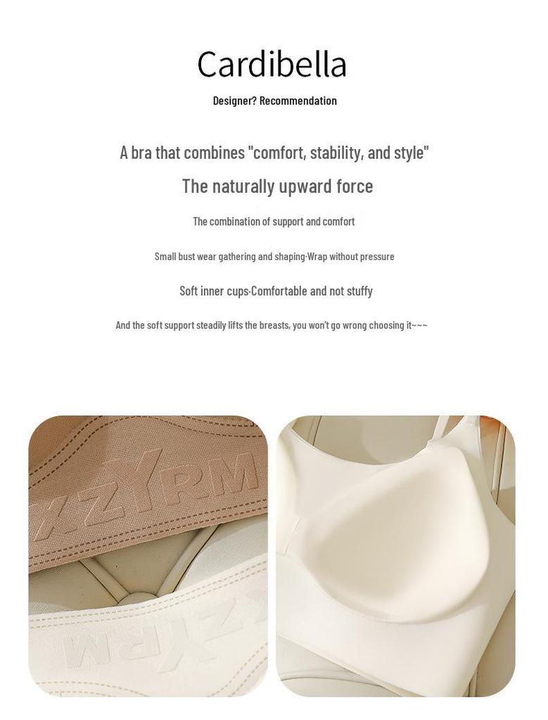 Women's Seamless Push-Up Strapless Camisole Bra with Spaghetti Straps and Beautiful Back Design