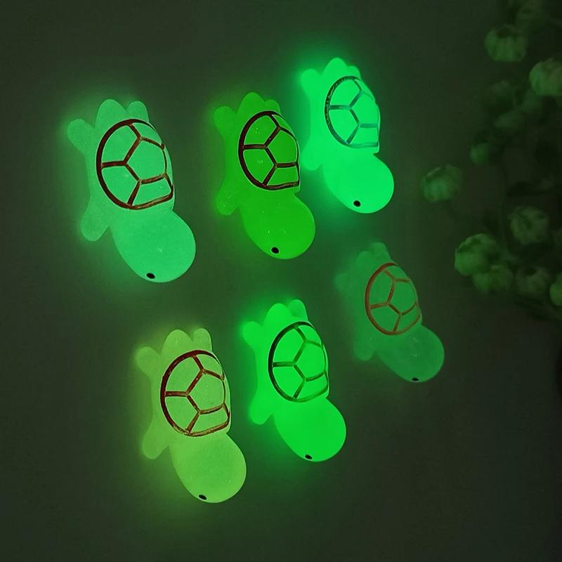 10 шт./набор мини светящаяся черепаха домашний ландшафтный декор смоляные поделки светящаяся черепаха сад аквариум миниатюры украшения украшения