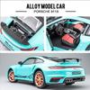 1:24 масштаба 911 Turbos, металлический спортивный автомобиль, модель из сплава, литой автомобиль и игрушечный автомобиль, имитация звука и света, коллекция, детский подарок