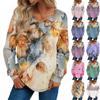 Women's Fashion Casual Long Sleeve Printed V- Neck Sweater Top
