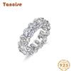 Tancise Classic 925 Sterling Silver Zircon Ring Ladies Jewelry Wedding Promise Party Gift