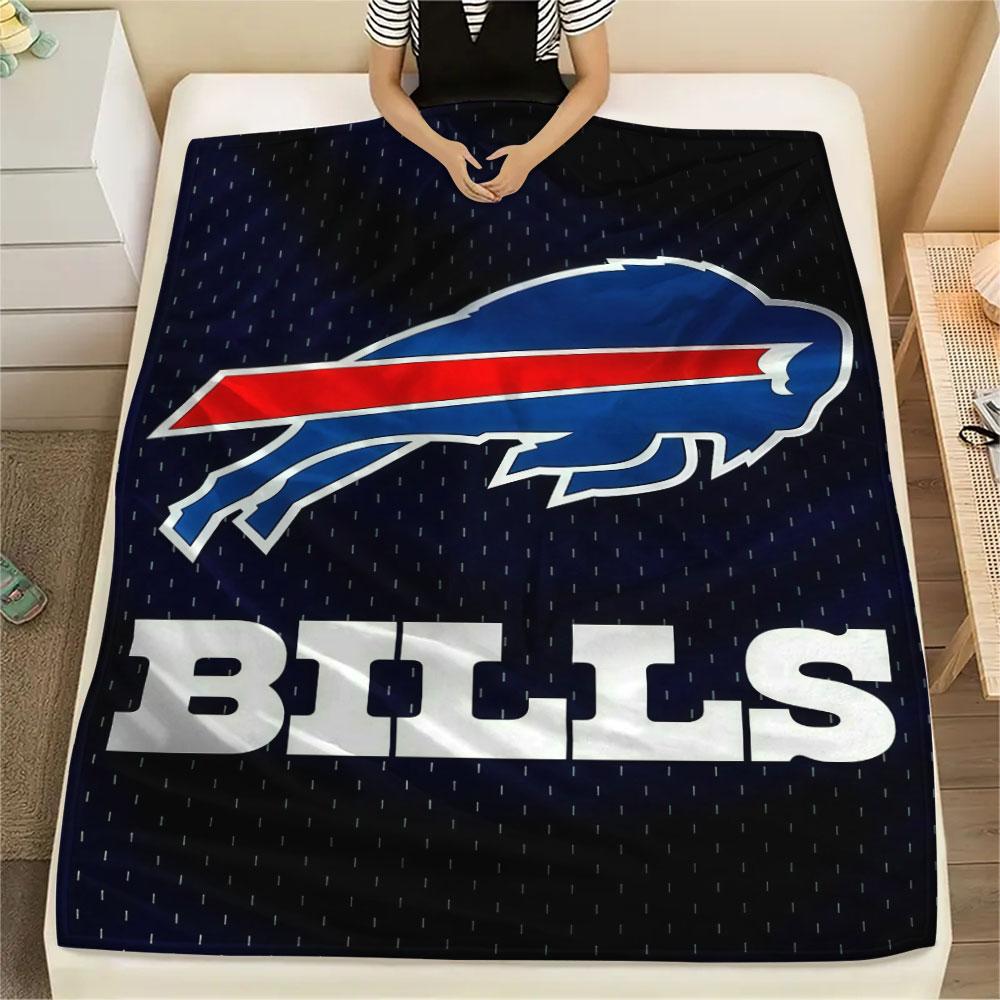 Buffalo Bills Printed Flannel Blanket, soft throw for bedroom sofa, washable, fan merchandise, great gift.