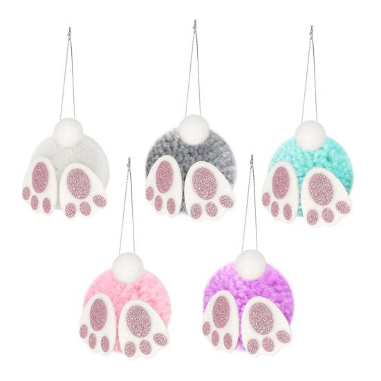 Easter Pendant with Hanging String Non-Woven Easter Bunny Butt Ear Pendant Seasonal Holiday