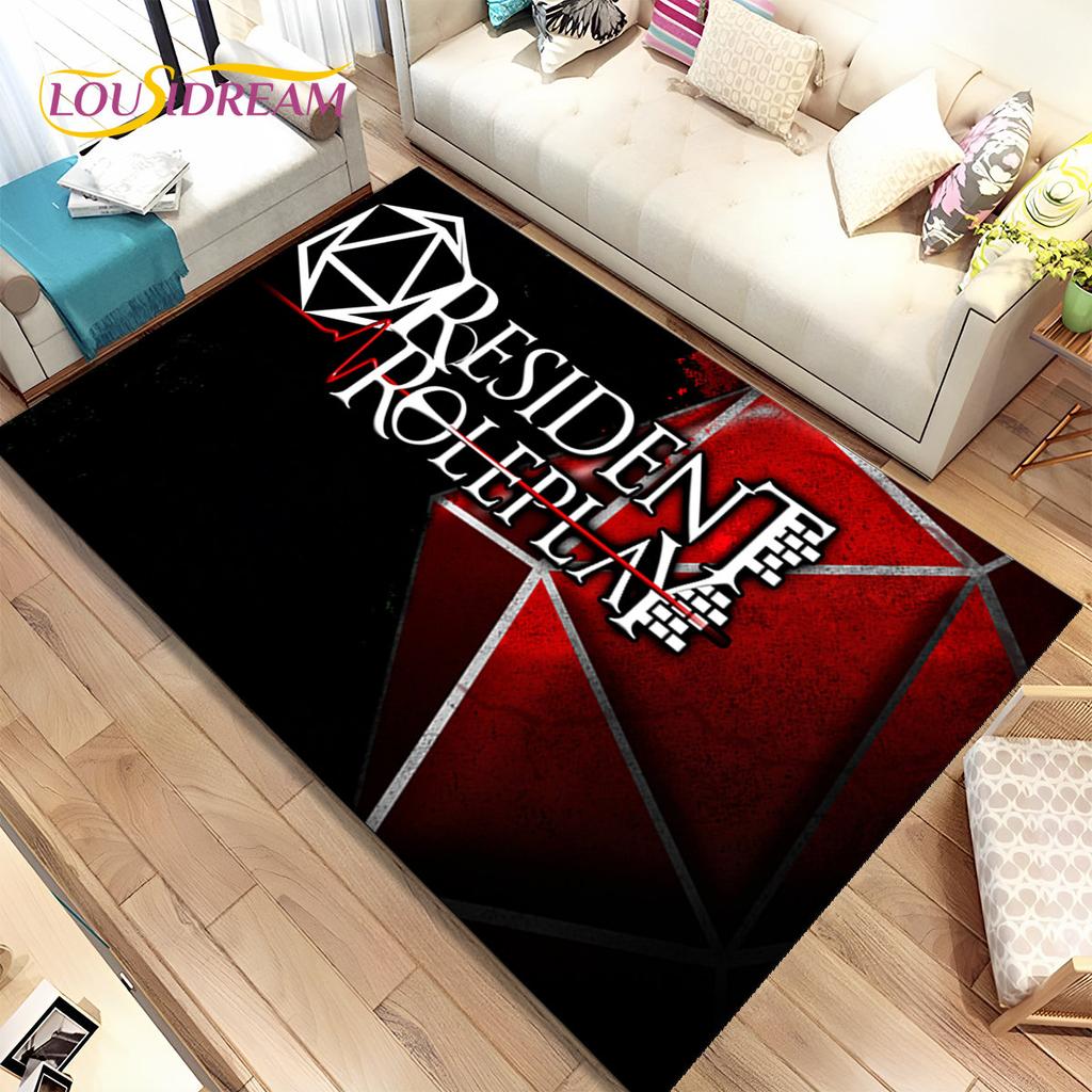 3D R-Resident Evil Games Gamer Area Rug, ковер для гостиной, спальни, дивана, коврика для двери, детский игровой нескользящий коврик
