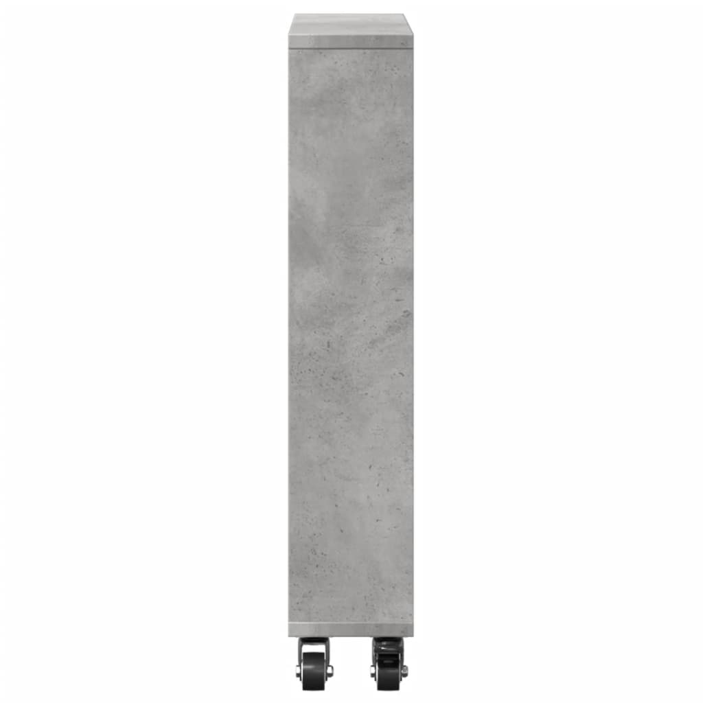 Narrow Storage Trolley Concrete Grey 48 x 13 x 68 cm Wood Based Material