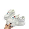 Muffin Thick-soled Heightening Little White Shoes 2025 Spring New Leather Casual Sports Board Shoes 5cm Ink-absorbing Jelly Sole