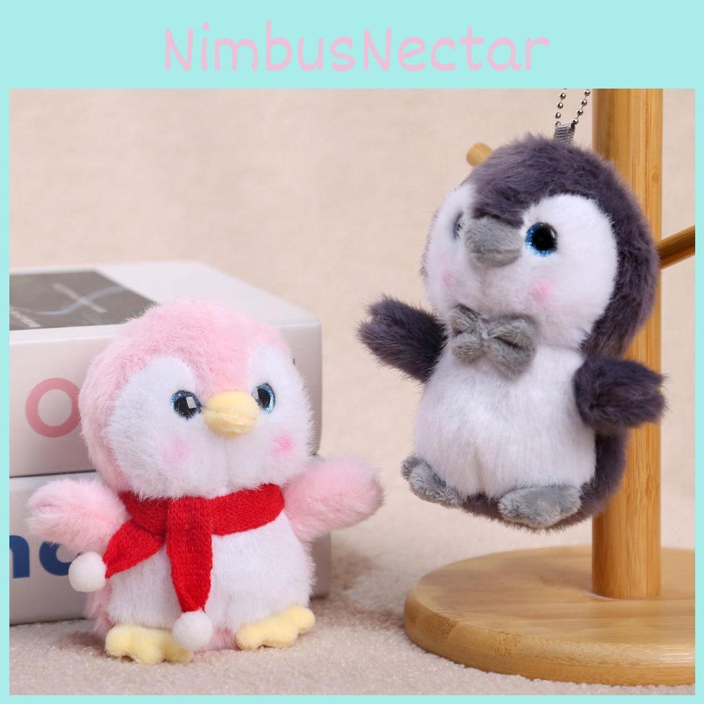 Плюшевый брелок-пингвин с галстуком-бабочкой и шарфом для декора сумки