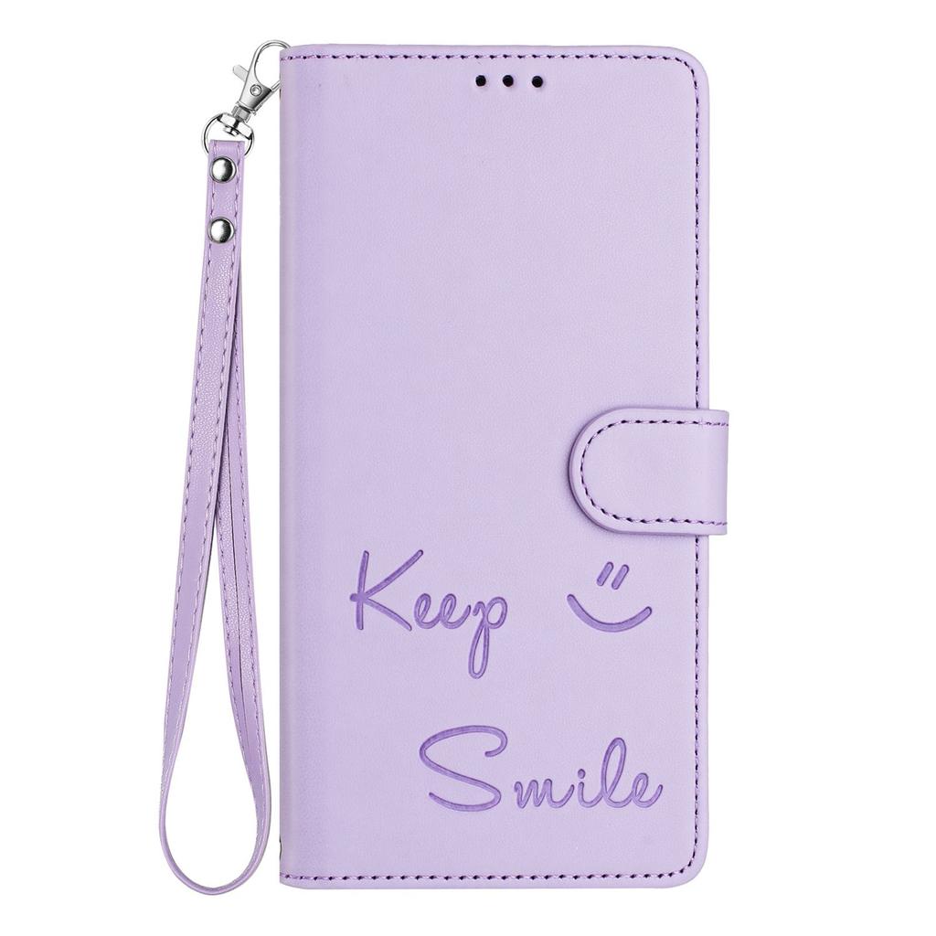 Leather Wallet Flip Case For Doogee N55 Plus N60 Pro Note 58 59 56 56x Keep Smile Embossed Design with Wrist Strap