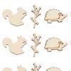 50Pcs Wood Chip Leaf Design DIY Multi-purpose Hollow Animal Christmas Crafts Home Decor